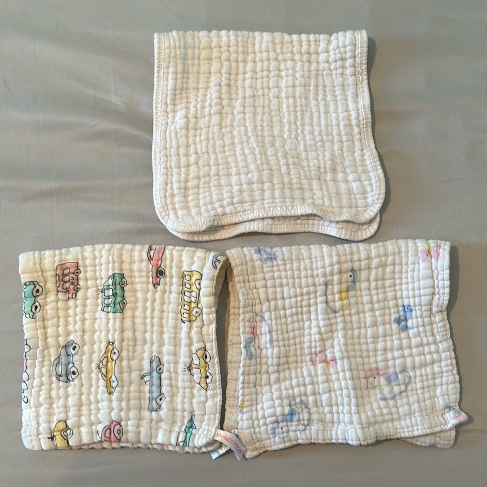 3pk Muslin Burp or Wash Cloth